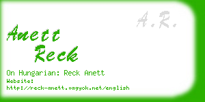anett reck business card